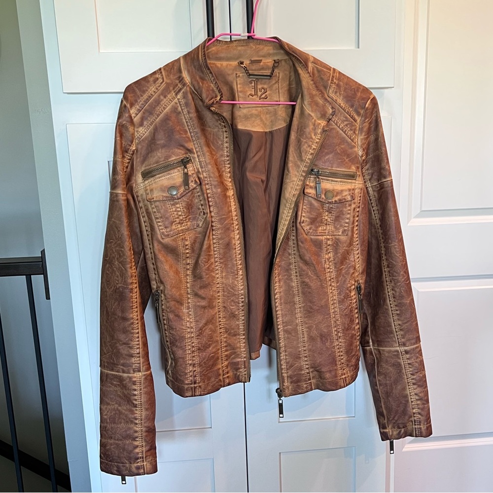 Distressed Brown Leather Jacket